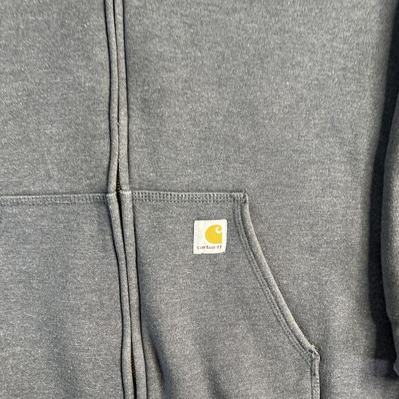 Carhartt Hoodie Mens XL Gray Full Zip Original Fit Fleece Lined Workwear Jacket - Picture 4 of 16